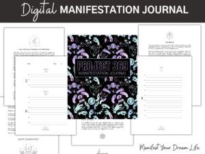 printable manifest journal with witch illustrations