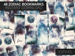 Printable Zodiac Bookmarks for all the signs