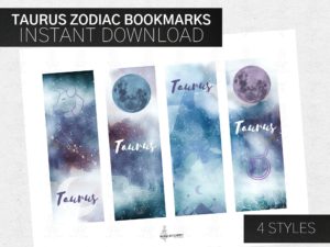 Printable Taurus Bookmarks
