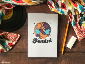Gemini Retro Astrology Journal - Aries Notebook - Aries Zodiac Book - 120 Lined Pages - Soft Matte Cover - Birthday Gift for Aries - 70's