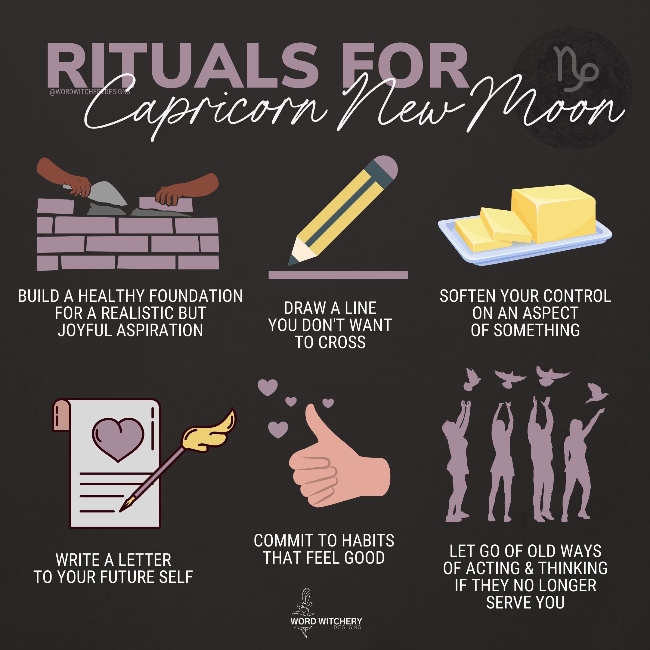 SelfCare Rituals for the New Moon in Capricorn Word Witchery Designs
