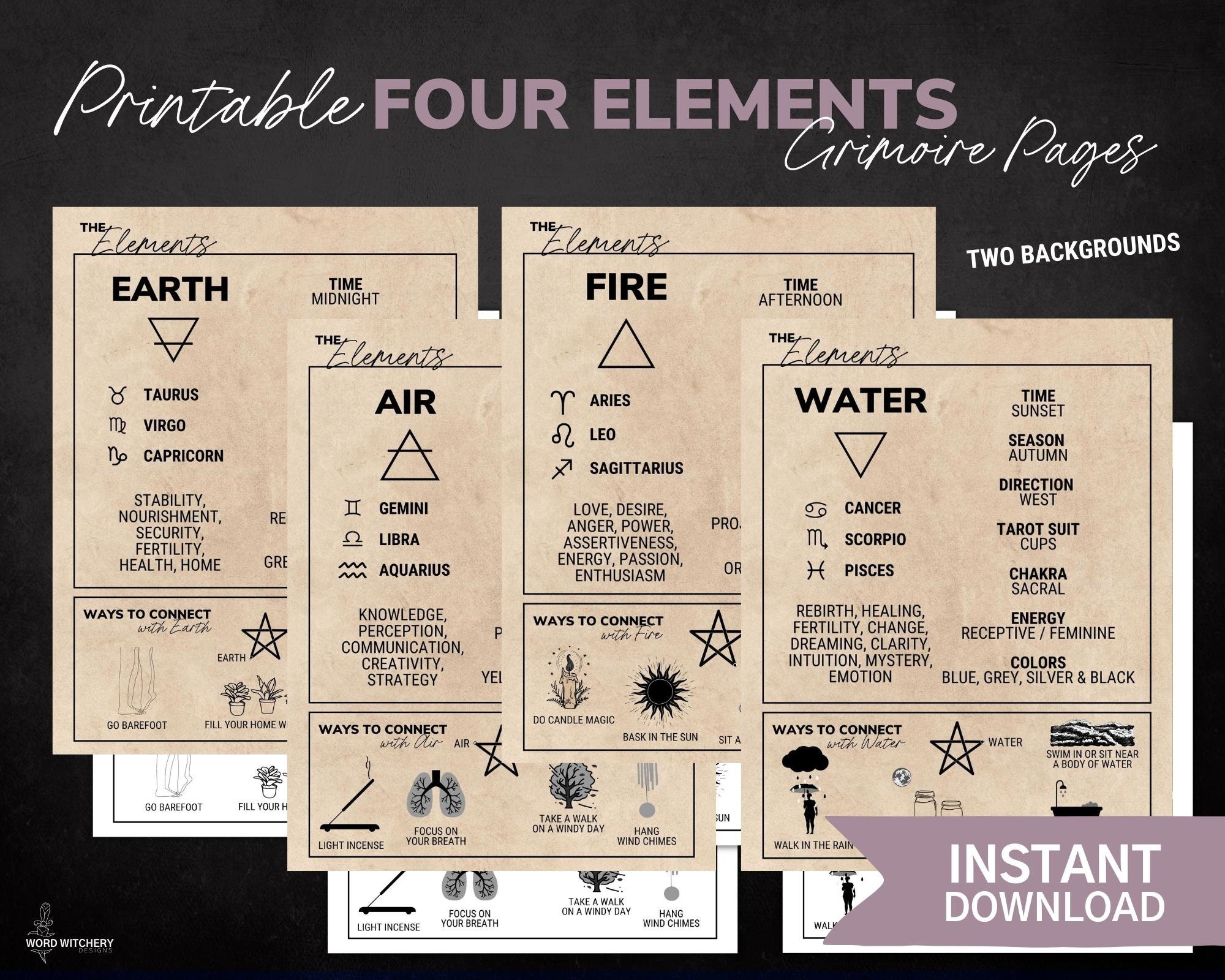 The Four Elements – Word Witchery Designs