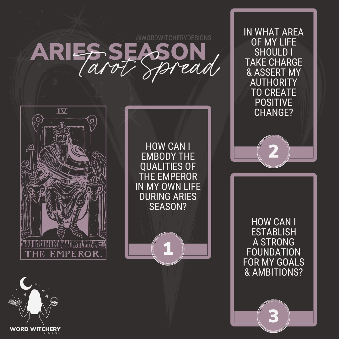 Aries Season Tarot Card Spread Word Witchery Designs