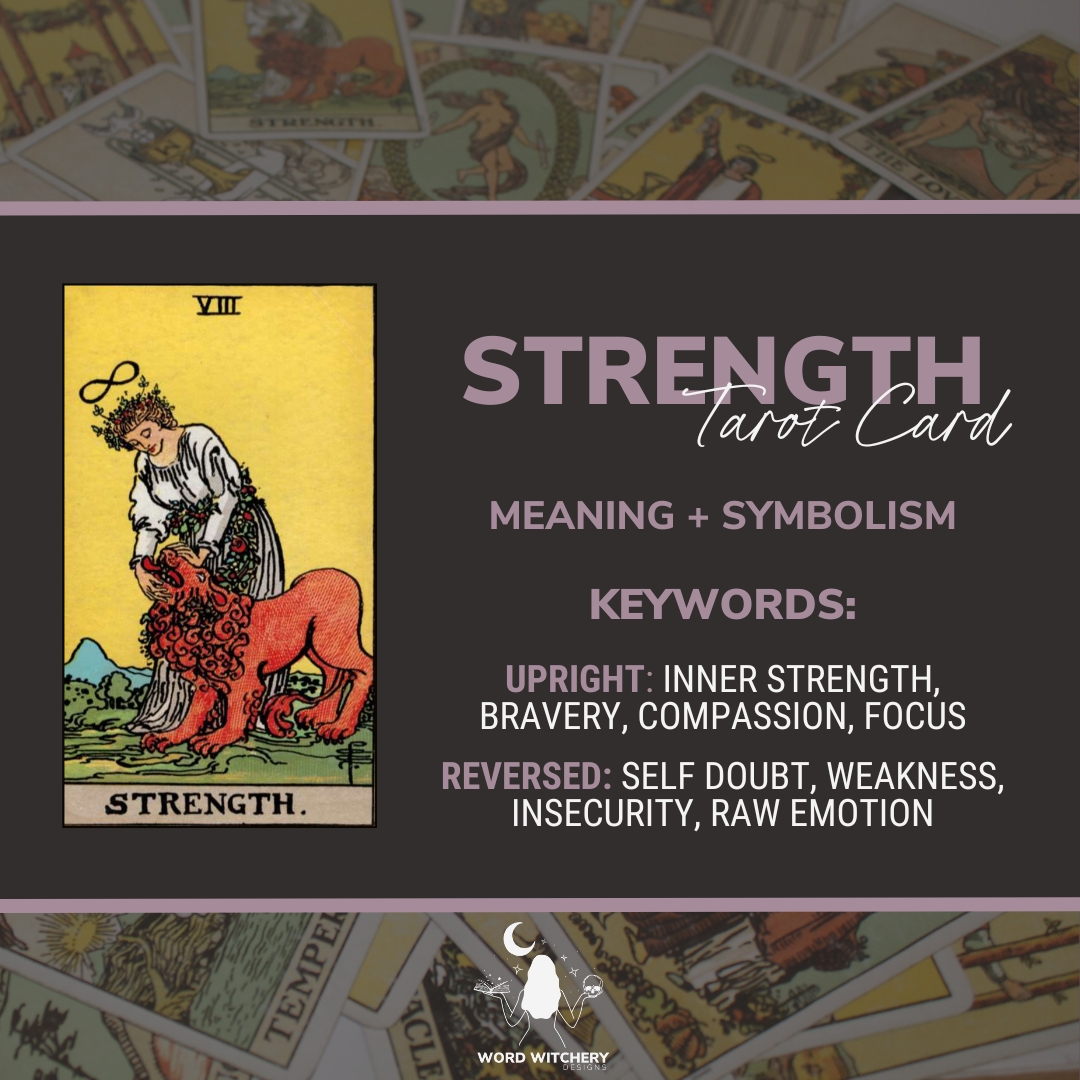 Strength Tarot Card Meaning – Word Witchery Designs