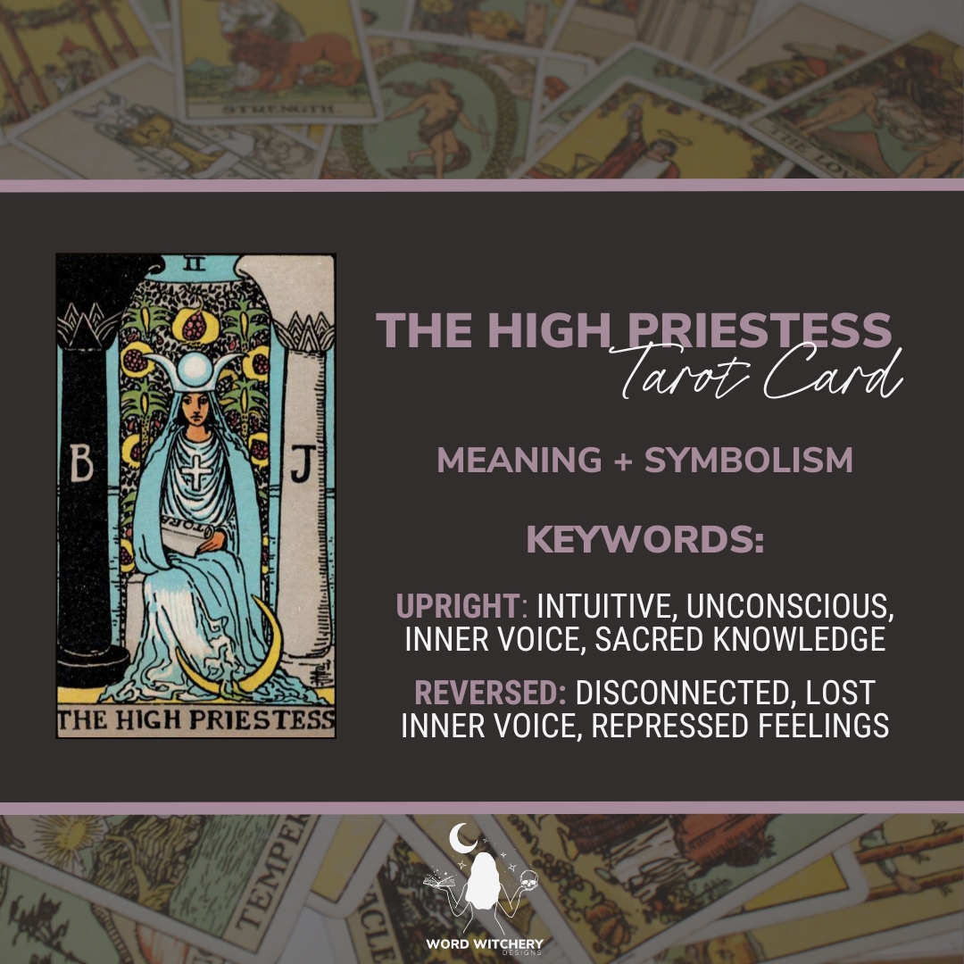 The High Priestess Tarot Card Meaning – Word Witchery Designs