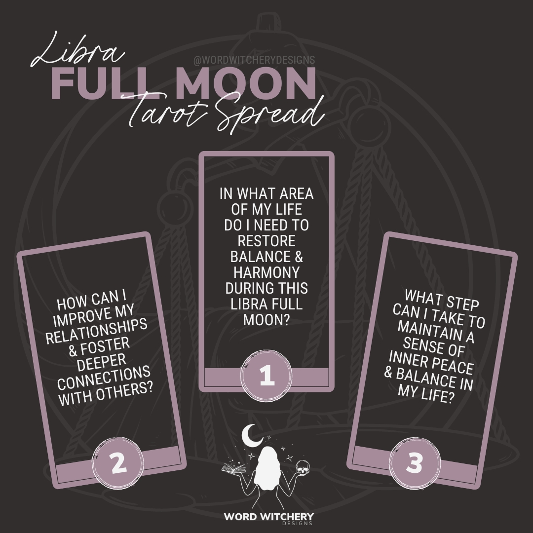 Libra Full Moon Tarot Spread Word Witchery Designs